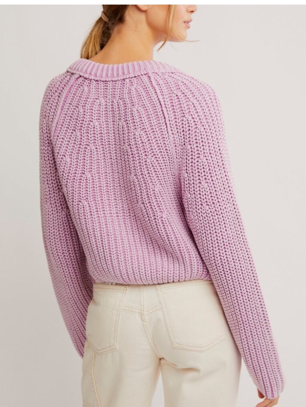 Free People Lilac Cropped Sweet Nothing Cardi - Picture 3 of 11
